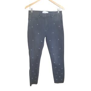 Abercrombie & Fitch Womens Black High Waisted Frayed Ankle Star Jeans Size 28